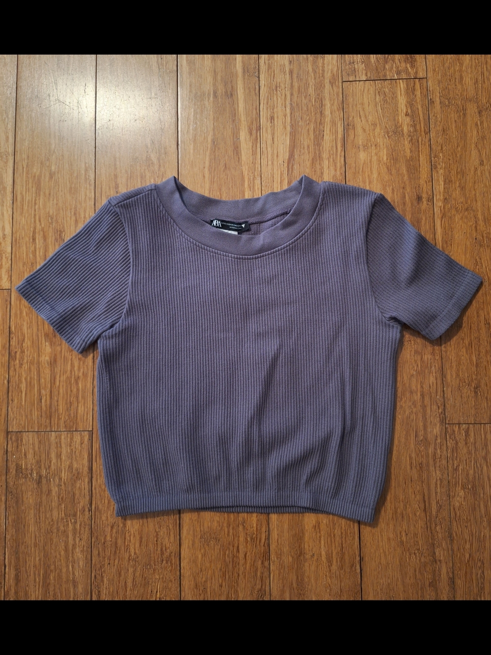 Zara Ribbed Short Sleeve Crop Top - Mauve